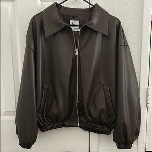 Brown Leather (Faux) Jacket